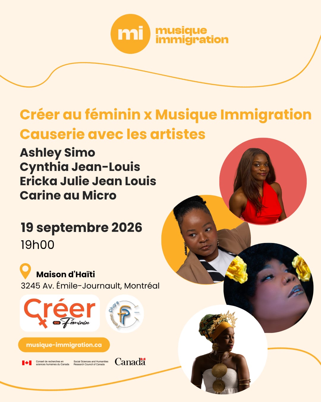 Causerie Créer au féminin x Musique Immigration